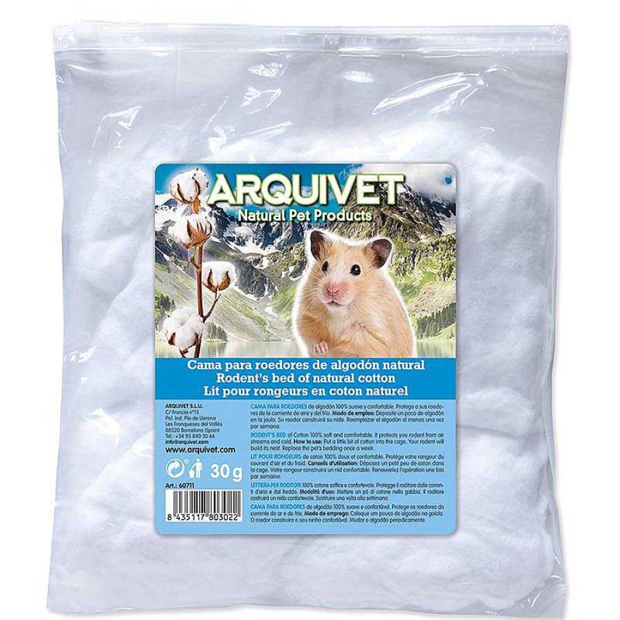 Roedores ARQUIVET Algod N Para Roedores | Algod N Para Hamsters Blanco - 30 G