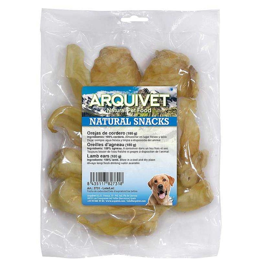 Perros ARQUIVET Snacks Naturales | Oreja De Cordero (Bolsa 100 G)