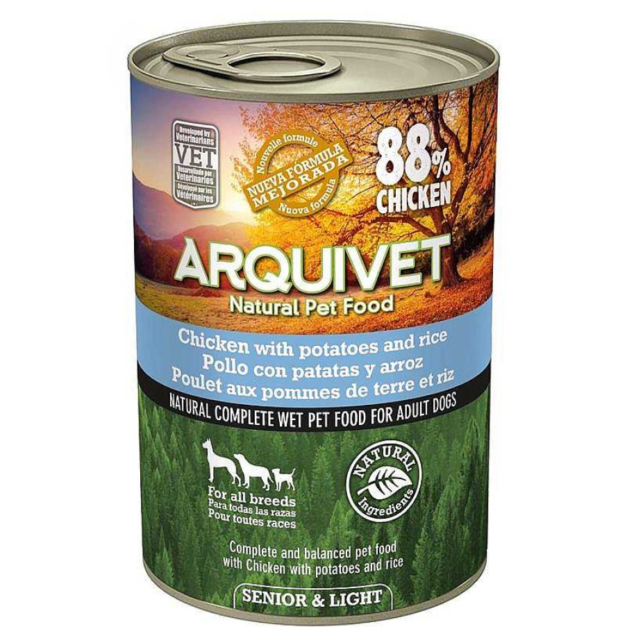 Perros ARQUIVET Comida H Meda Para Perros | Pack 6 Unidades - Senior & Light - Pollo Con Patatas Y Arroz - 400 G