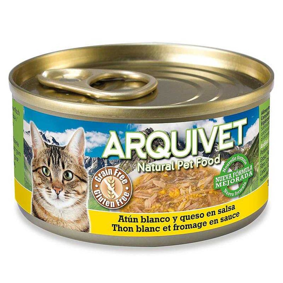 Gatos ARQUIVET Comida H Meda Para Gatos | At N Blanco Y Queso En Salsa - 80 G