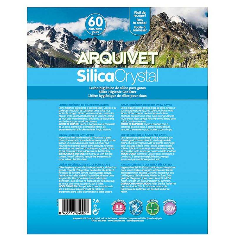 Gatos ARQUIVET Arena Para Gatos | Silica Crystal 7,6 L