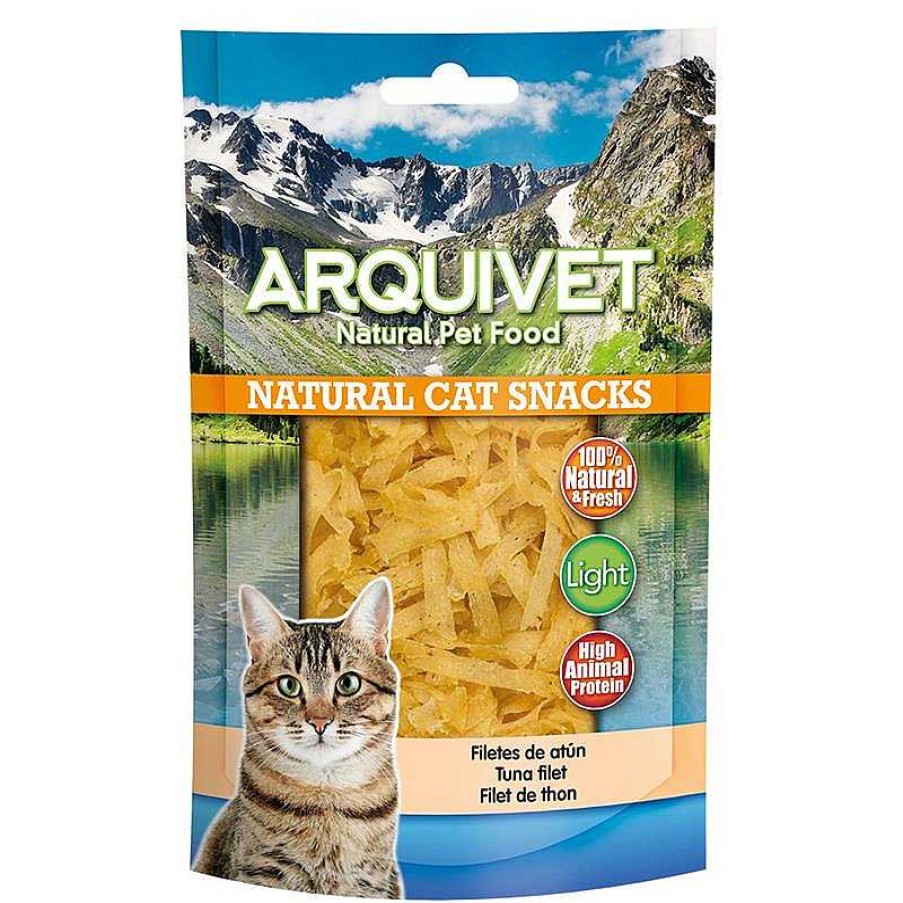 Gatos ARQUIVET Snacks Para Gatos | Filetes De At N 50 Gr - Snacks 100% Naturales Para Gatos - Alimento Complementario Para Felinos