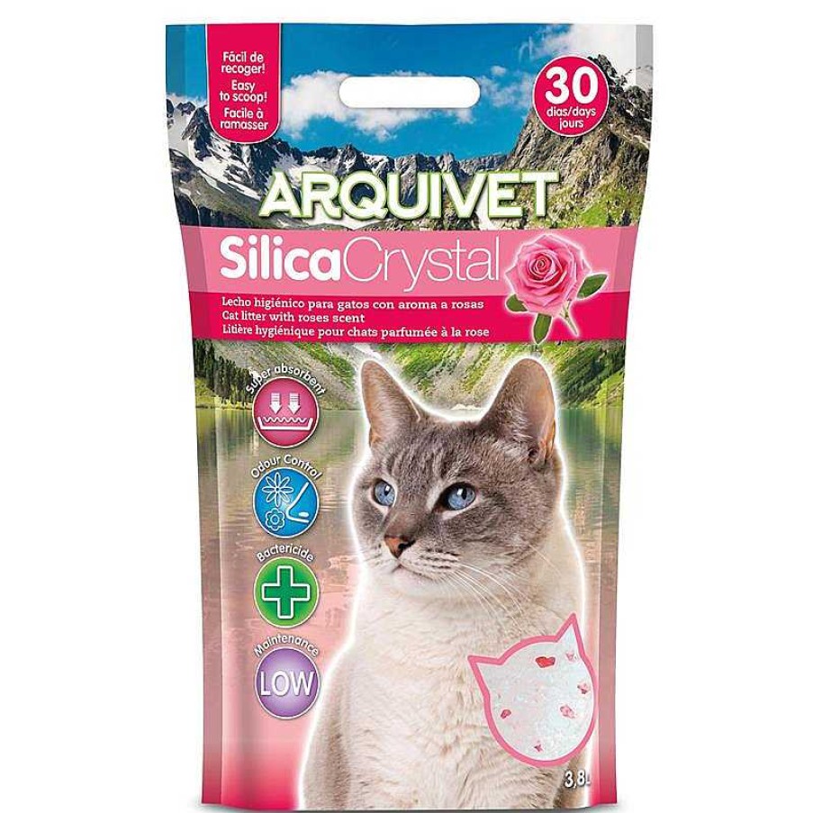 Gatos ARQUIVET Arena Para Gatos | Silica Crystal Aroma Rosas 3,8 L