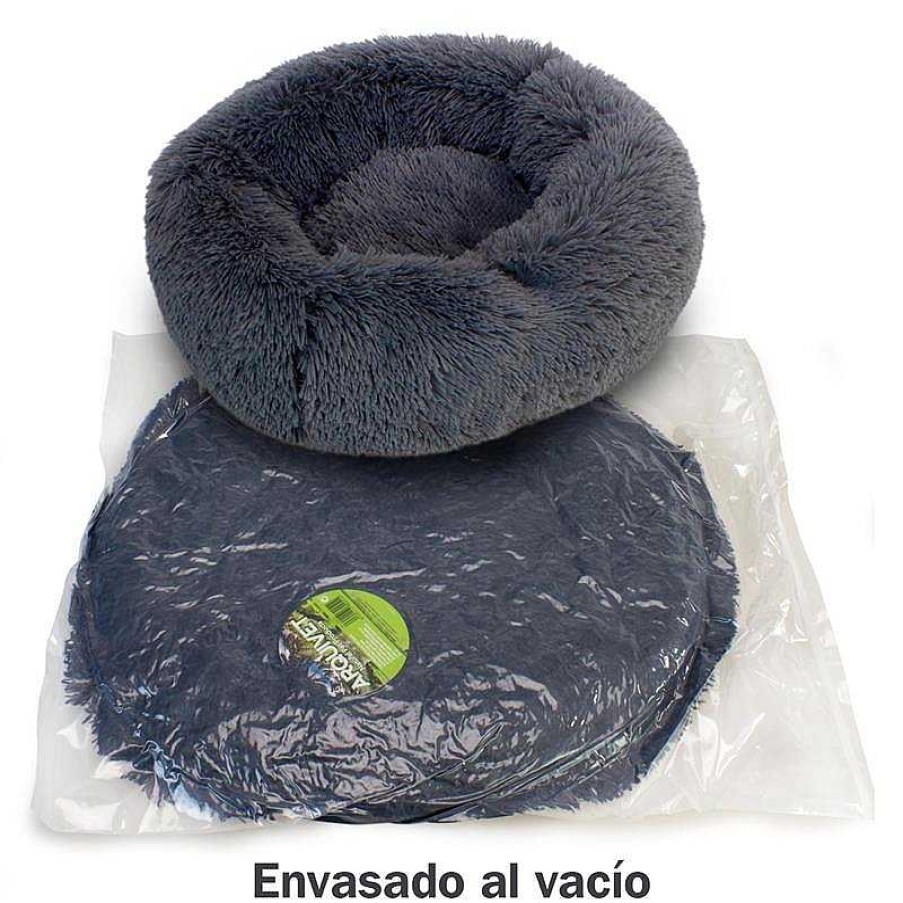 Perros ARQUIVET Camas Para Perros | Cama Redonda Suave Gris Oscuro - 50 Cm