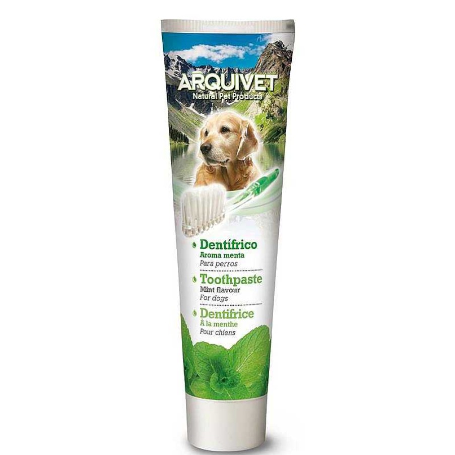 Perros ARQUIVET Cepillo De Dientes Para Perros | Dent Frico Para Perros Sabor A Menta - 100 G