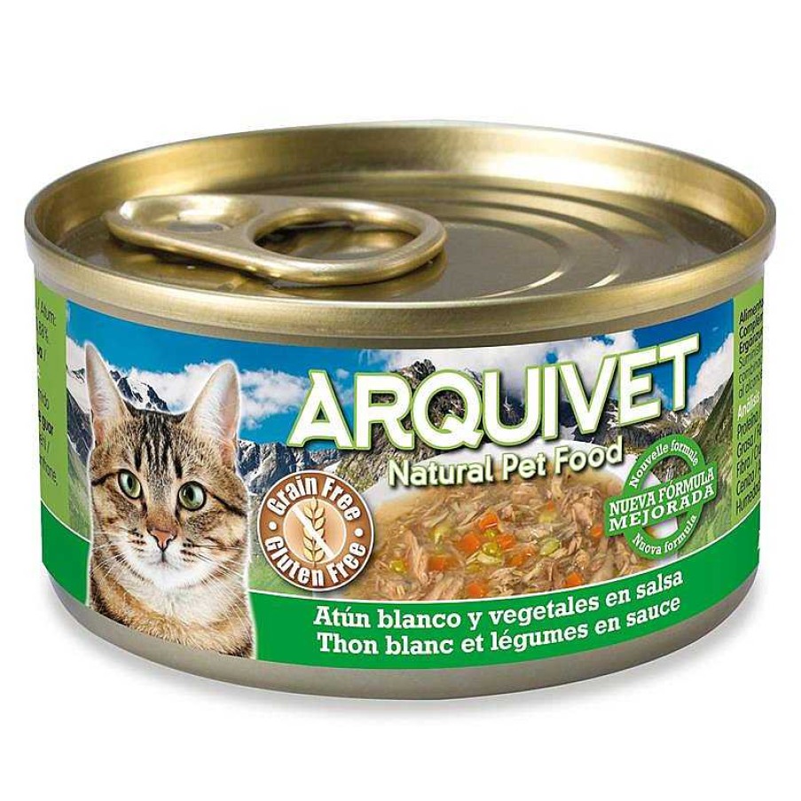 Gatos ARQUIVET Comida H Meda Para Gatos | At N Blanco Y Verduras En Salsa - 80 G