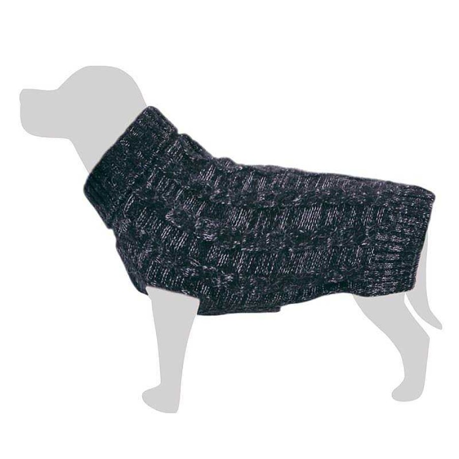 Perros ARQUIVET Jers Is Para Perros | Jersey De Punto Trenzado Negro Grafito - S/25Cm - Ropa Para Perros - Ayuda A Protegerlos Del Fr O - Accesorios