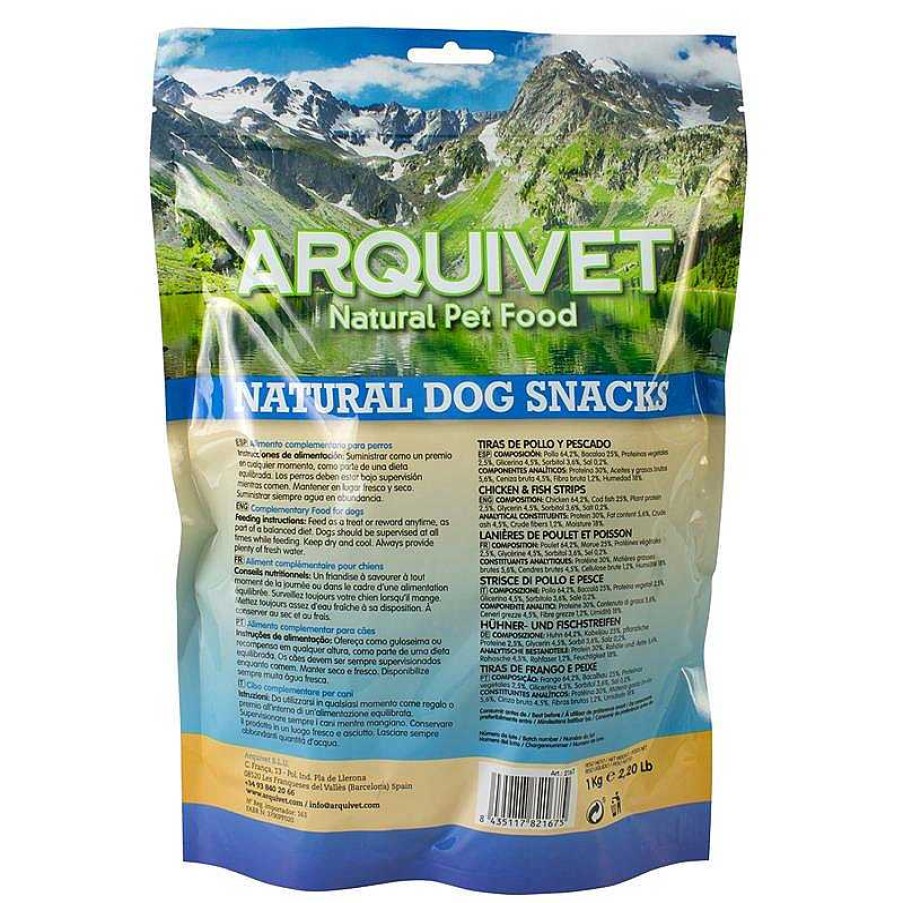 Perros ARQUIVET Snacks Naturales Para Perros | Tiras De Pollo Y Pescado 1Kg