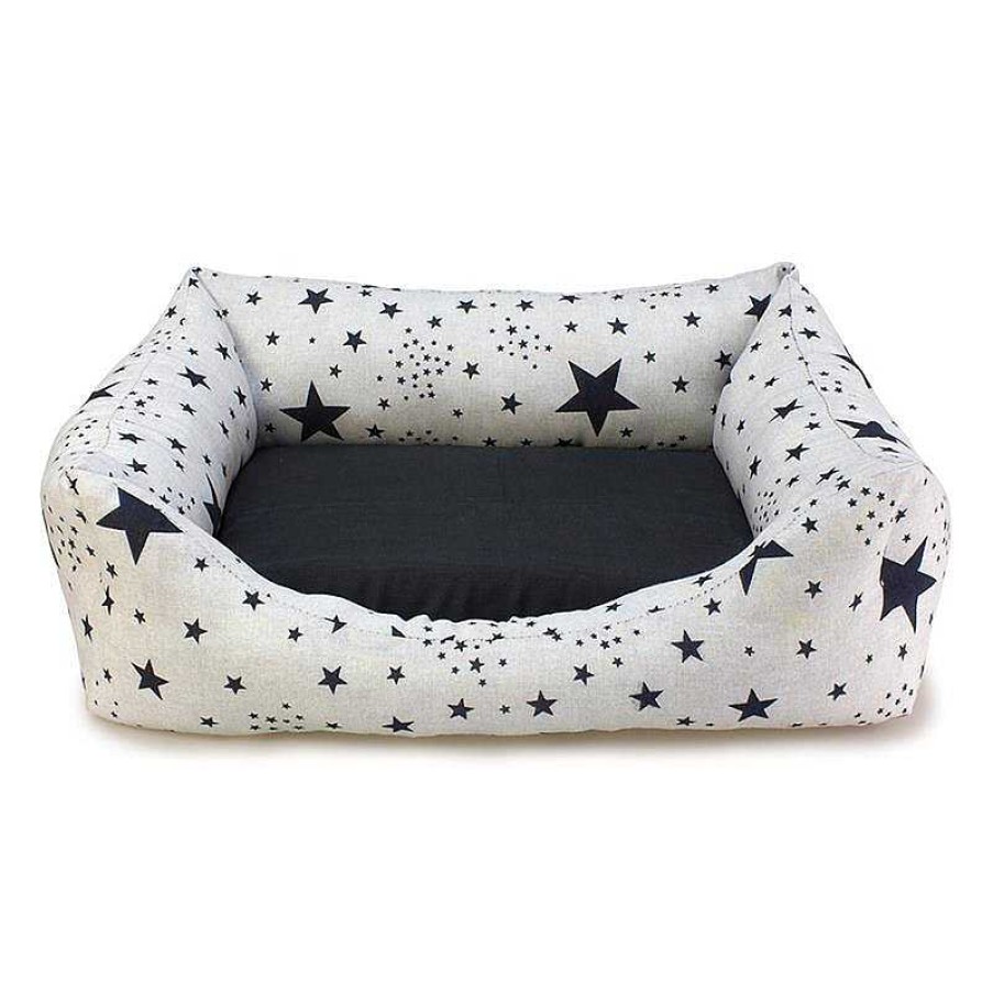 Perros ARQUIVET Camas Para Perros | Cama Cuadrada Estrellas Negras - 70X55X19Cm