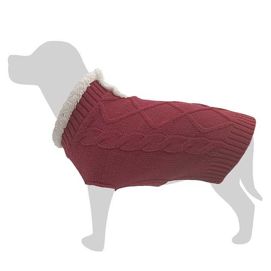 Perros ARQUIVET Jers Is Para Perros | Jersey Burdeos De Cuello Blanco Para Perros "Teide" L - 35 Cm - Protege Del Fr O