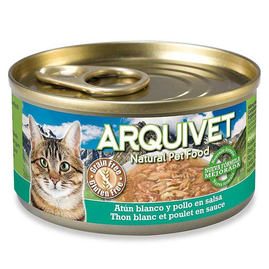 Gatos ARQUIVET Comida H Meda Para Gatos | At N Blanco Y Pollo En Salsa - 80 G