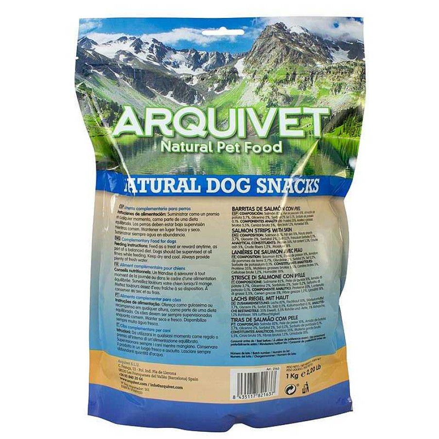 Perros ARQUIVET Snacks Naturales Para Perros | Barritas De Salmon Con Piel 1 Kg