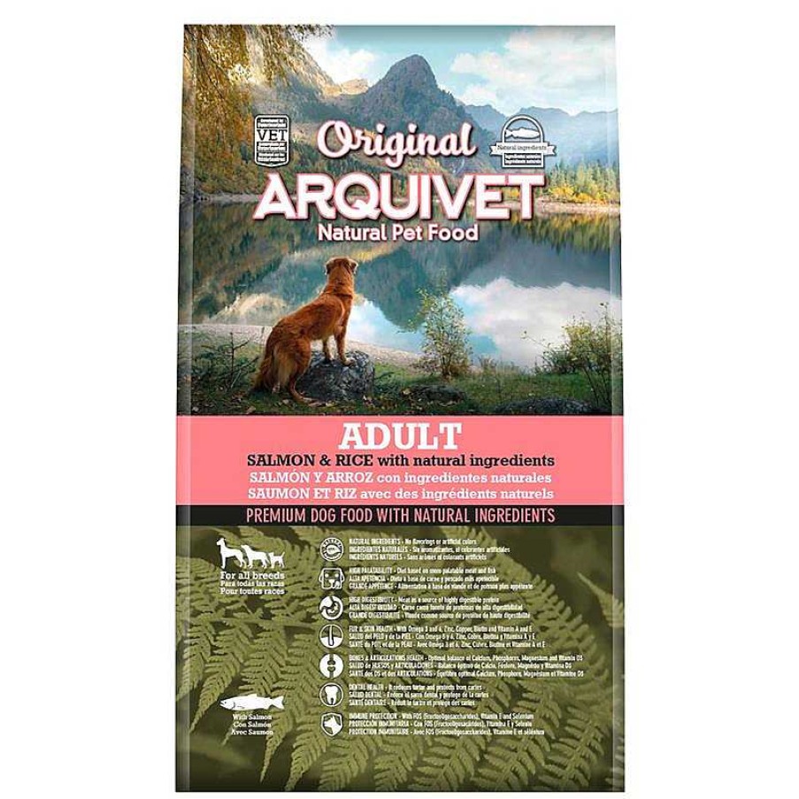 Perros ARQUIVET Piensos Para Perros | Arquivet-Original - Adult - Pienso Para Perros Adultos De Todo Tipo De Razas - Salm N Y Arroz - 3 Kg