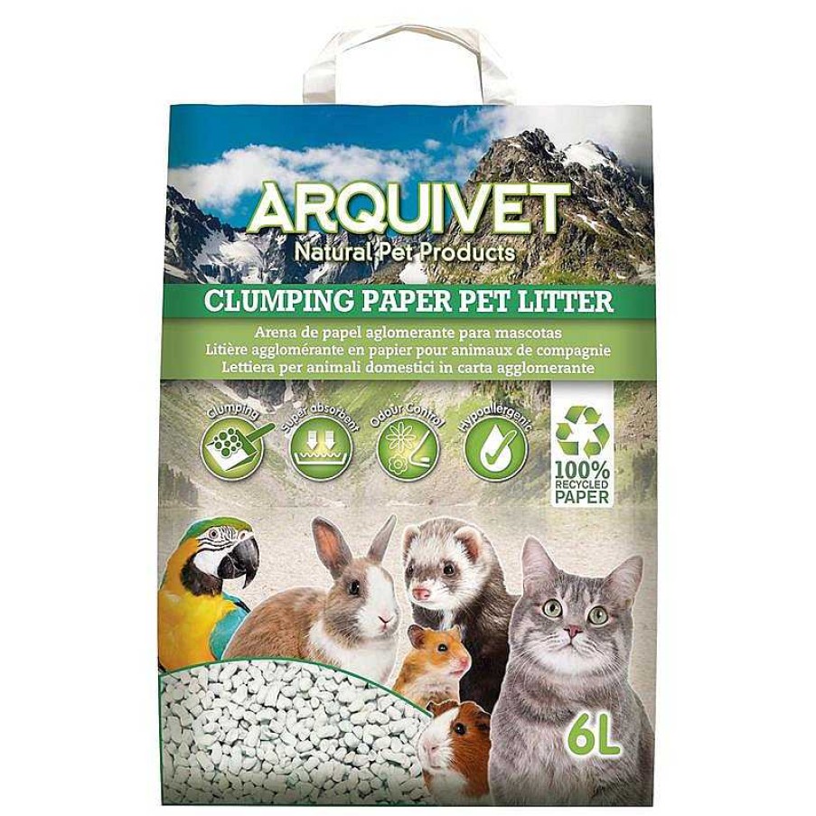 Gatos ARQUIVET Lecho De Papel Para Gatos | Arena Aglomerante De Papel Para Gatos