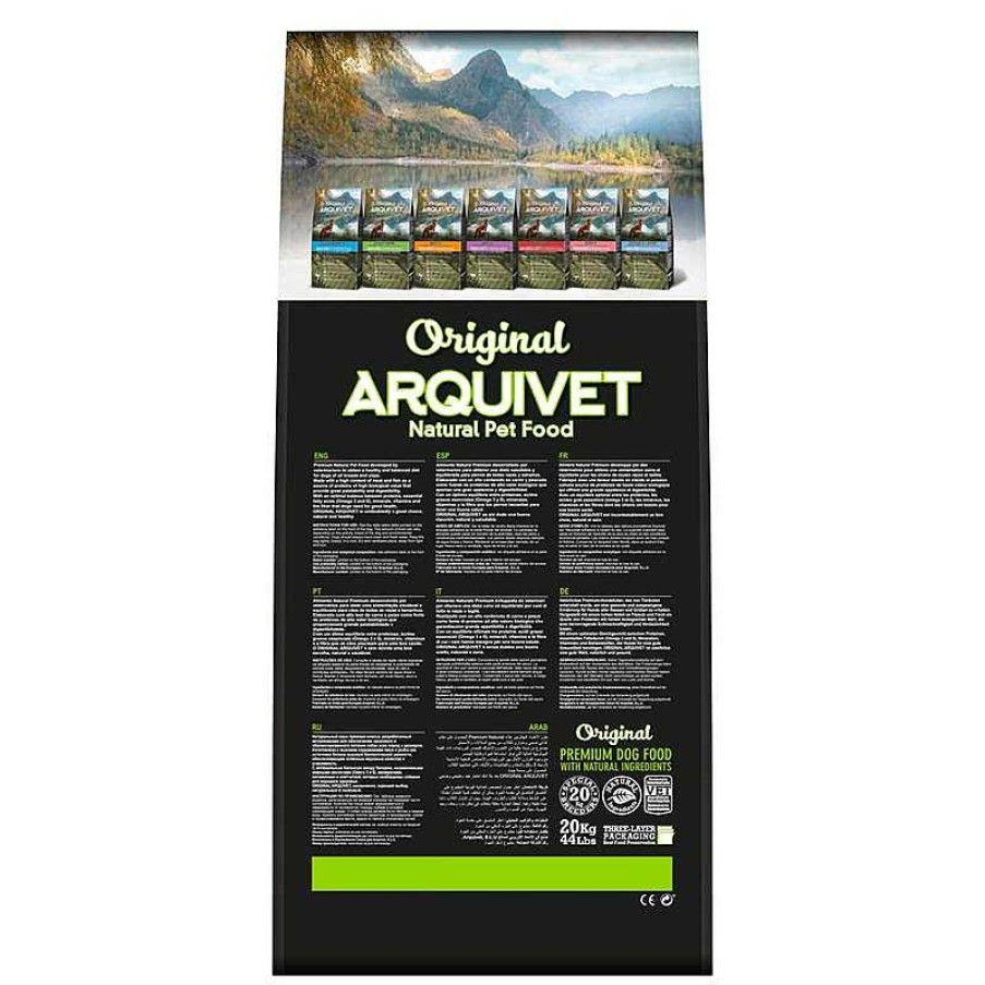 Perros ARQUIVET Piensos Para Perros | Arquivet-Original - Senior&Light - Pienso Para Perros Adultos De Todo Tipo De Razas - Pollo Y Arroz - 20 Kg