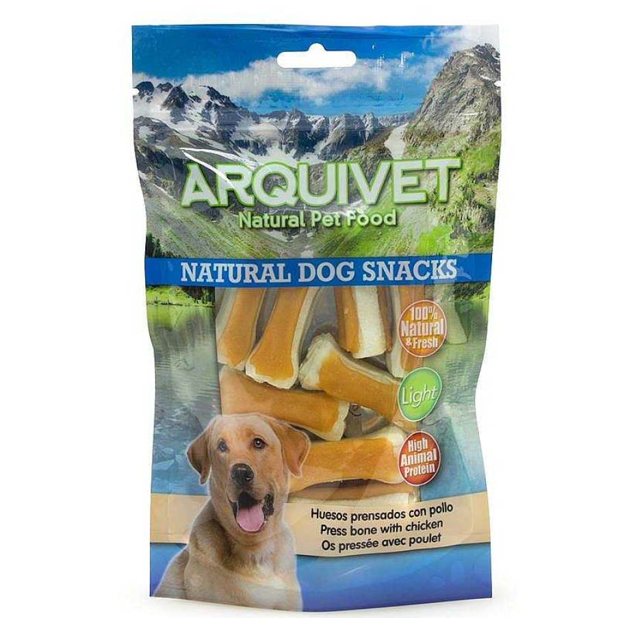 Perros ARQUIVET Snacks Naturales Para Perros | Pack 12 Unidades - Huesos Prensados Con Pollo 100 G - Snacks Naturales