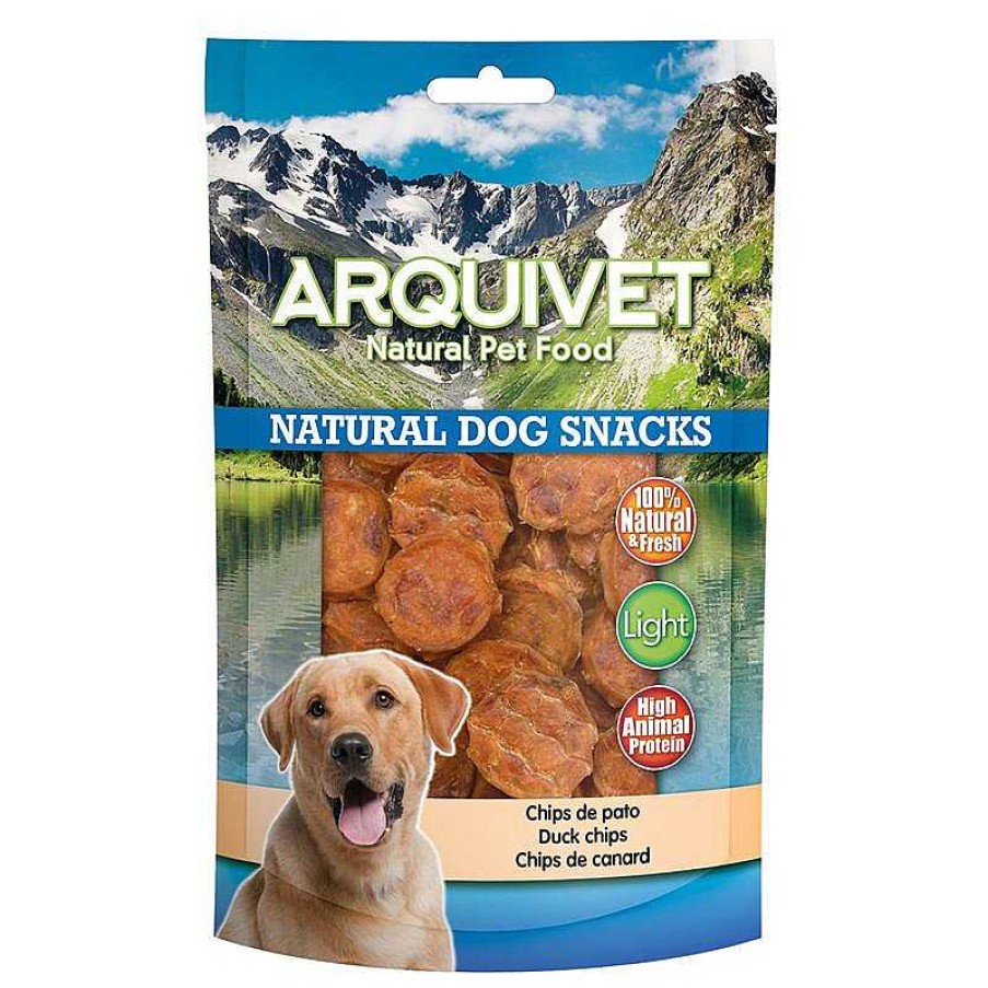 Perros ARQUIVET Snacks Naturales Para Perros | Pack 12 Unidades - Chips De Pato 100 G - Snacks Naturales