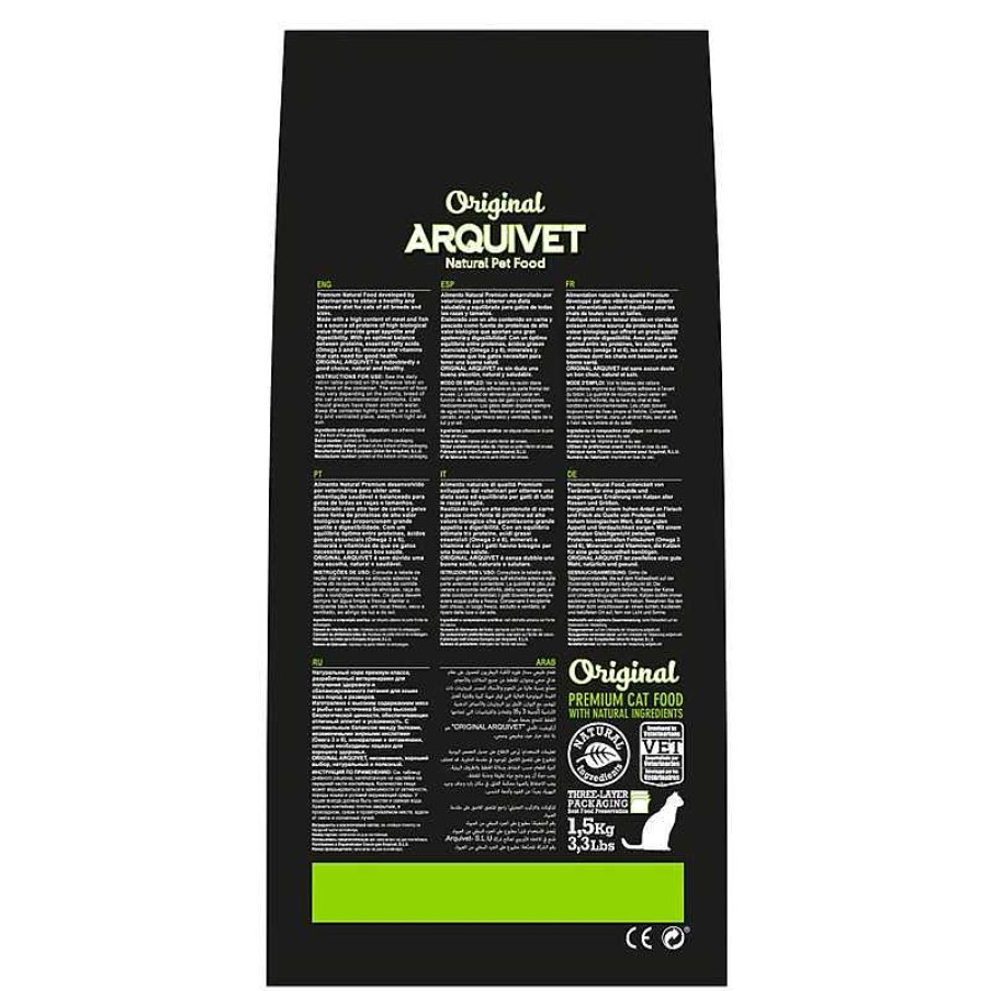 Gatos ARQUIVET Pienso Para Gatos | Arquivet-Original - Sterilized - Pienso Para Gatos Esterilizados - Pollo Y Arroz - 1,5 Kg