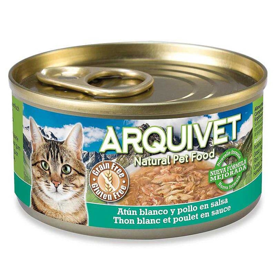 Gatos ARQUIVET Comida H Meda Para Gatos | Pack 24 Latas At N Blanco En Salsa Con Pollo 80Gr.