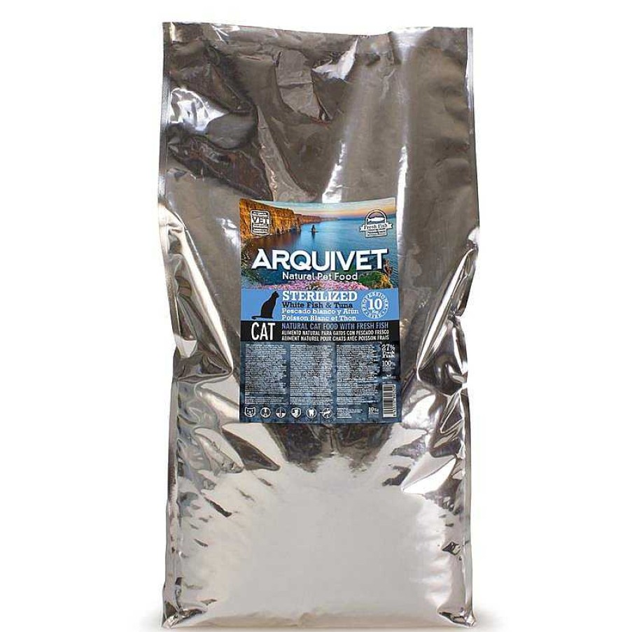 Gatos ARQUIVET Pienso Para Gatos | Arquivet - Sterilized - Pienso Gatos Esterilizados - Pescado Blanco Y At N - 10 Kg