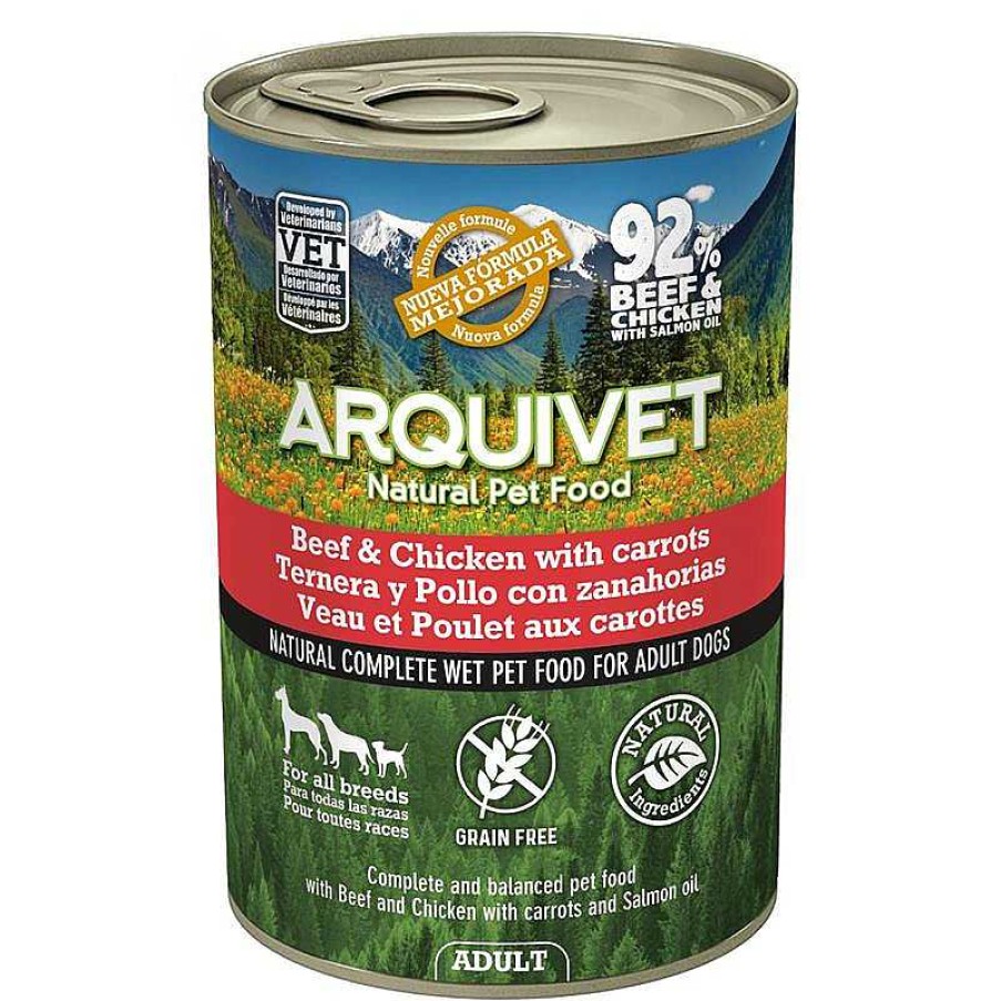 Perros ARQUIVET Comida H Meda Para Perros | Adult - Ternera Y Pollo Con Zanahorias Y Aceite De Salm N - 400G