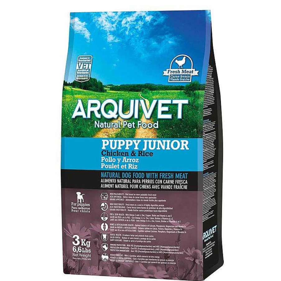 Perros ARQUIVET Piensos Para Perros | Arquivet-Puppy Junior-Pienso Para Cachorros-Pollo Y Arroz-3 Kg