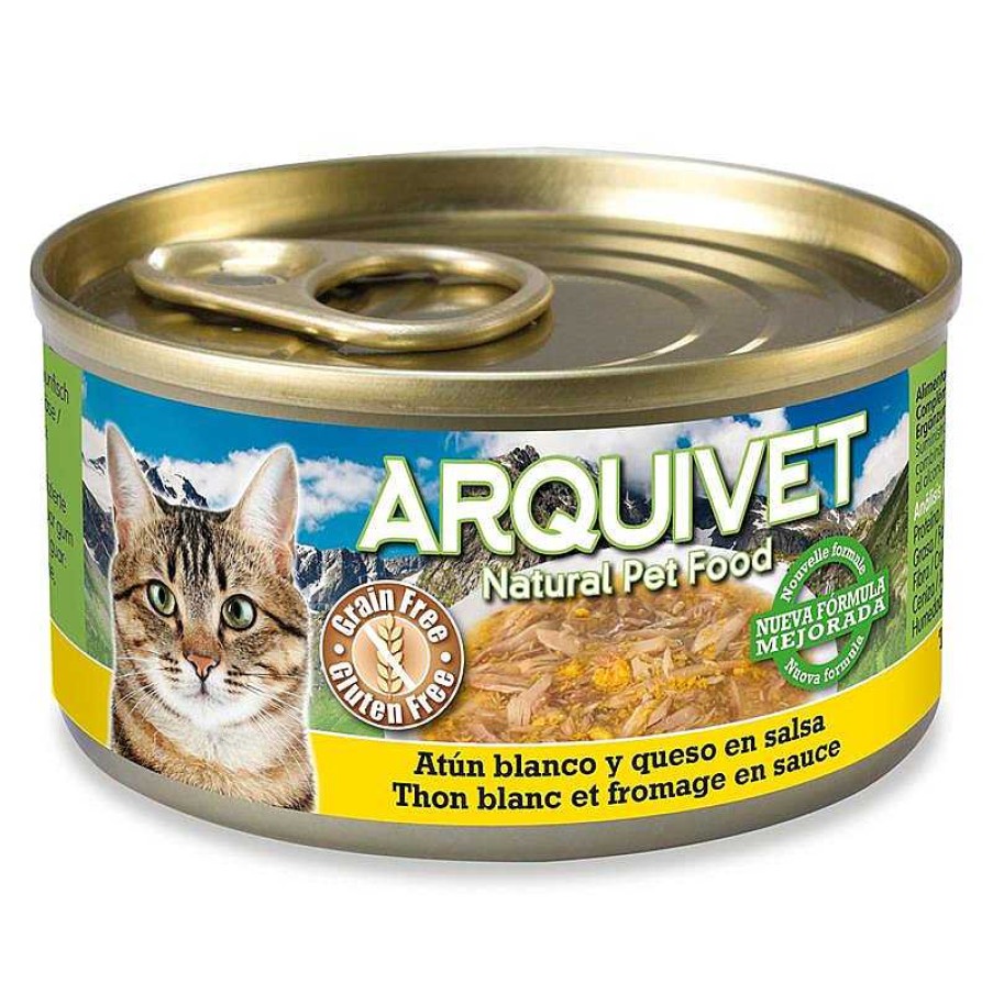 Gatos ARQUIVET Comida H Meda Para Gatos | Pack 24 Latas At N Blanco En Salsa Con Queso 80Gr.