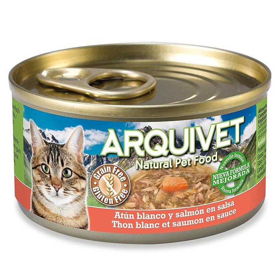 Gatos ARQUIVET Comida H Meda Para Gatos | Pack 24 Latas At N Blanco En Salsa Con Salm N 80Gr.