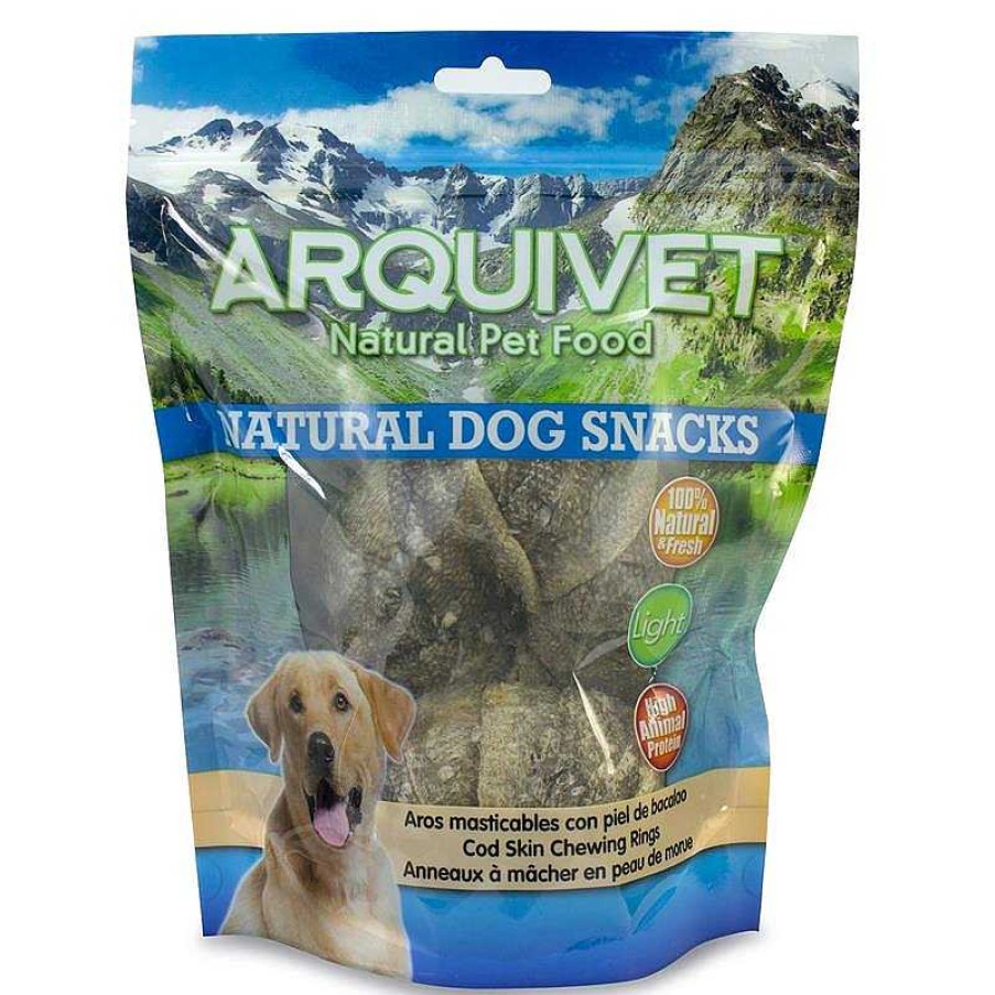 Perros ARQUIVET Snacks Naturales Para Perros | Aros Masticables Con Bacalao - Bolsa 2 Unidades