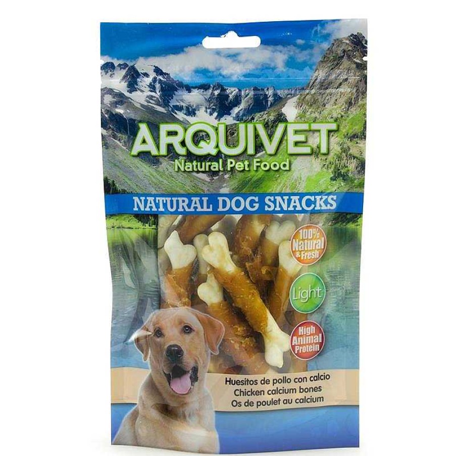 Perros ARQUIVET Snacks Naturales Para Perros | Pack 12 Unidades - Huesitos De Pollo Con Calcio 100 G - Snacks Naturales