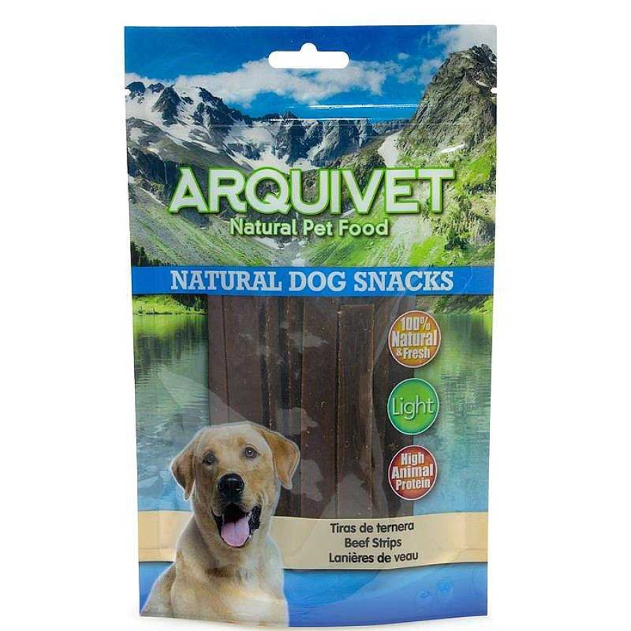 Perros ARQUIVET Snacks Naturales Para Perros | Pack 12 Unidades - Tiras De Ternera 100 G - Snacks Naturales