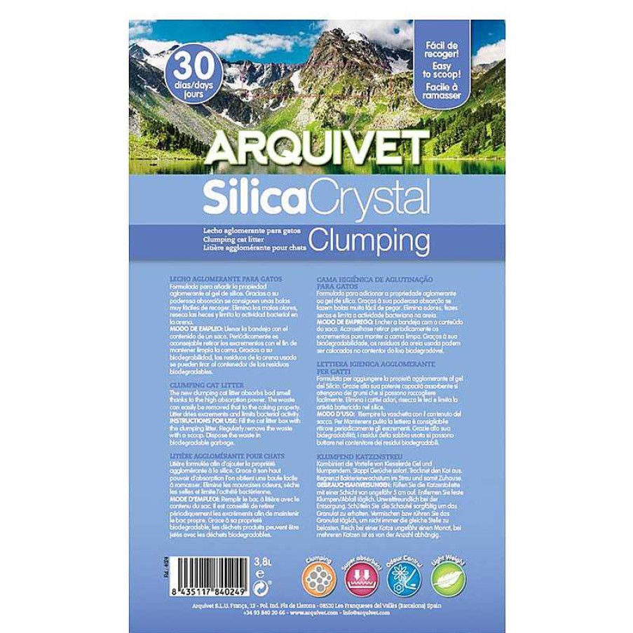 Gatos ARQUIVET Arena Para Gatos | Silica Crystal Clumping 3,8 L