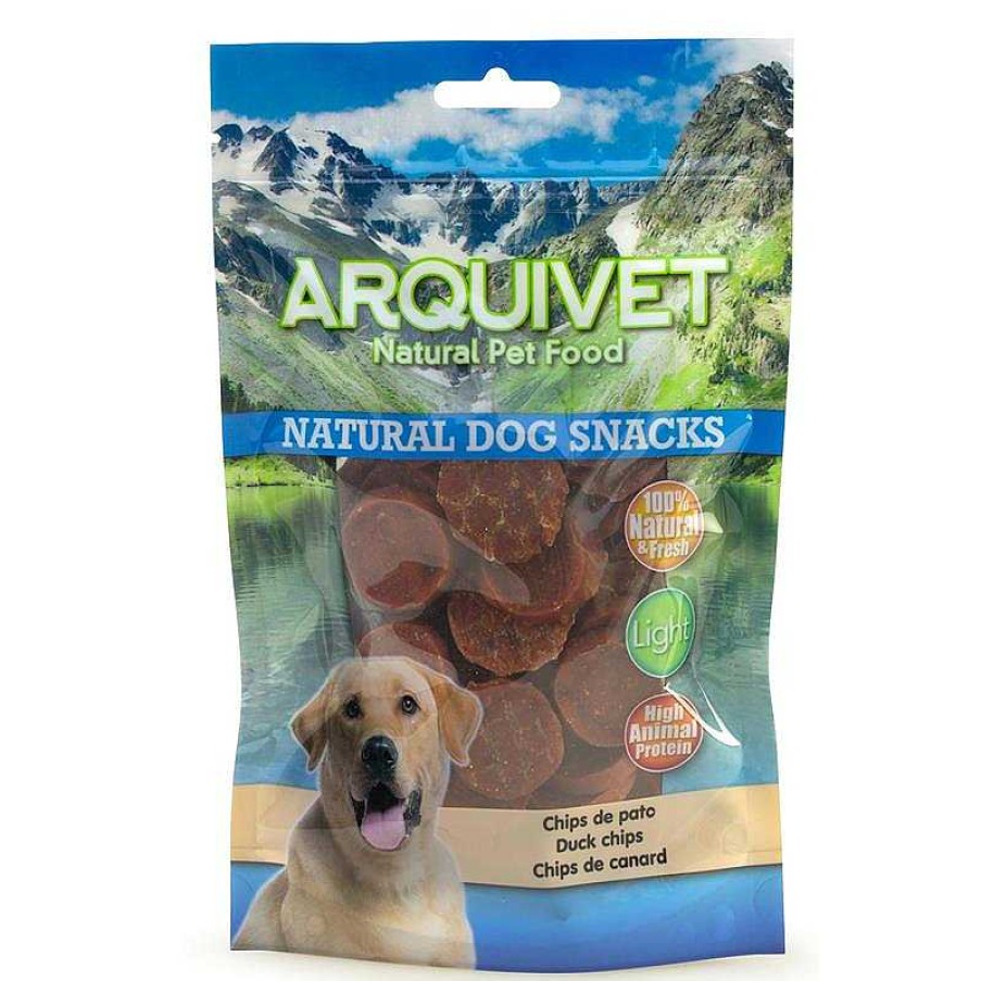 Perros ARQUIVET Snacks Naturales Para Perros | Pack 12 Unidades - Chips De Pato 100 G - Snacks Naturales