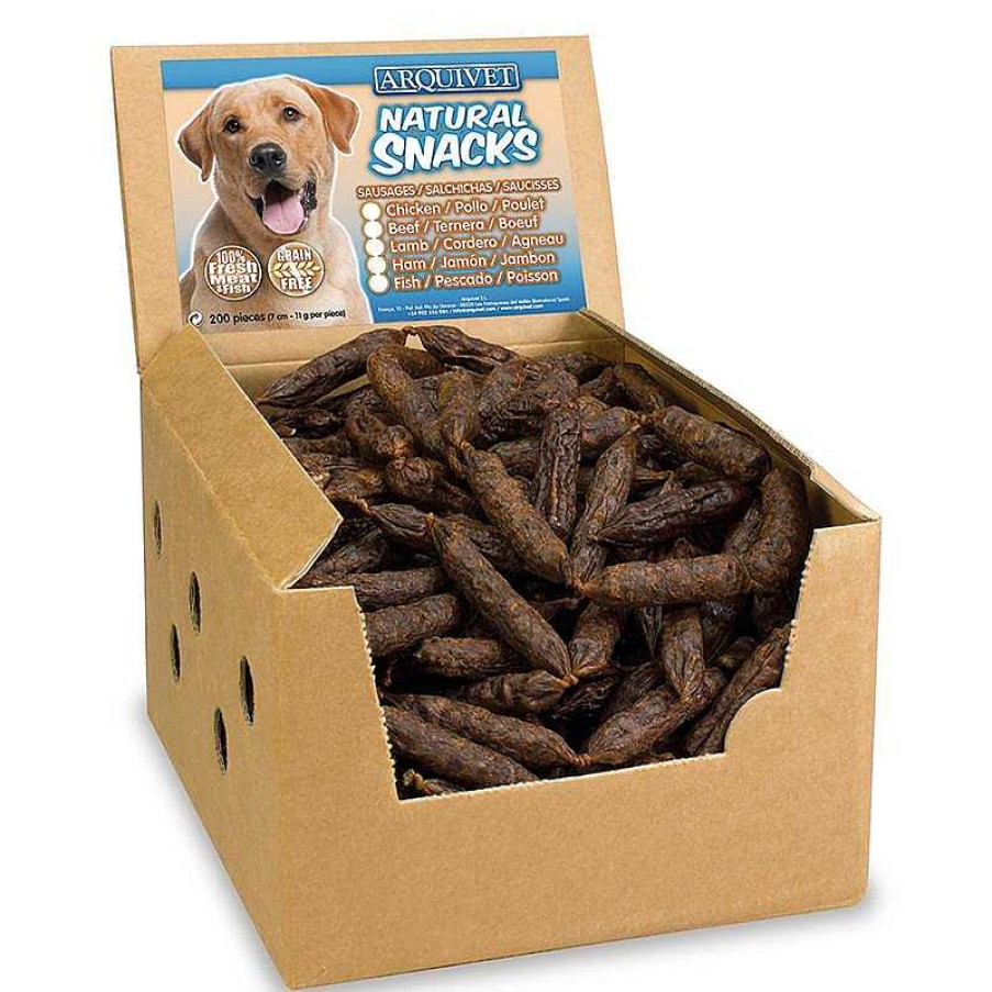 Perros ARQUIVET Snacks Naturales | Salchichas De Cordero (Expositor De 200 Unidades)