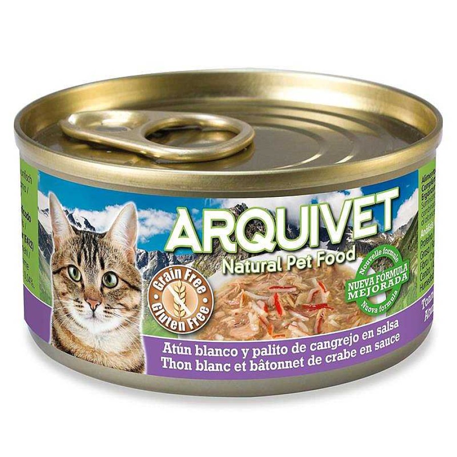 Gatos ARQUIVET Comida H Meda Para Gatos | At N Blanco Y Palito De Cangrejo En Salsa - 80 G