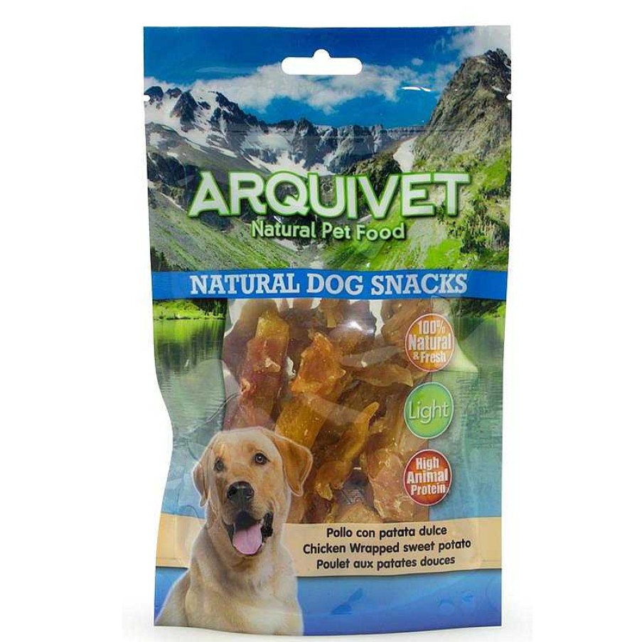 Perros ARQUIVET Snacks Naturales Para Perros | Pack 12 Unidades - Pollo Con Patata Dulce 100 G - Snacks Naturales