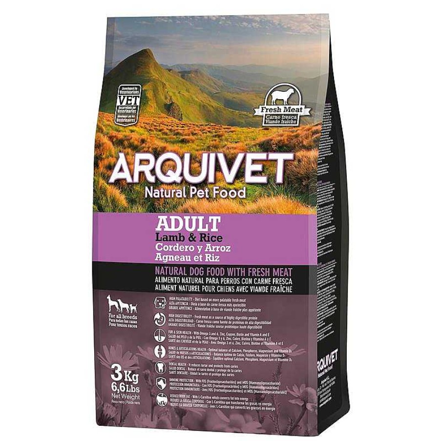 Perros ARQUIVET Piensos Para Perros | Arquivet - Adult - Pienso Para Perros Adultos - Cordero Y Arroz - 3 Kg