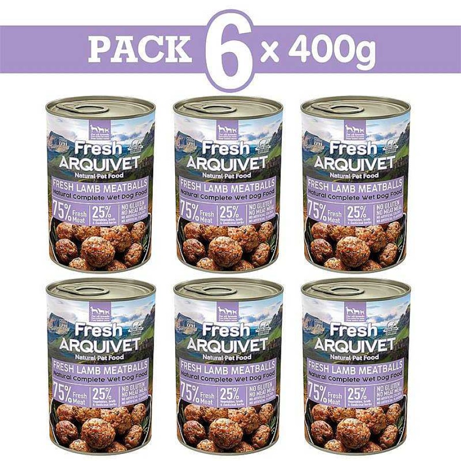 Perros ARQUIVET Comida H Meda Para Perros | Pack 6 Unidades - Fresh Lamb Meatballs - Alb Ndigas Con Cordero, Zanahorias Y Boniato - 400G