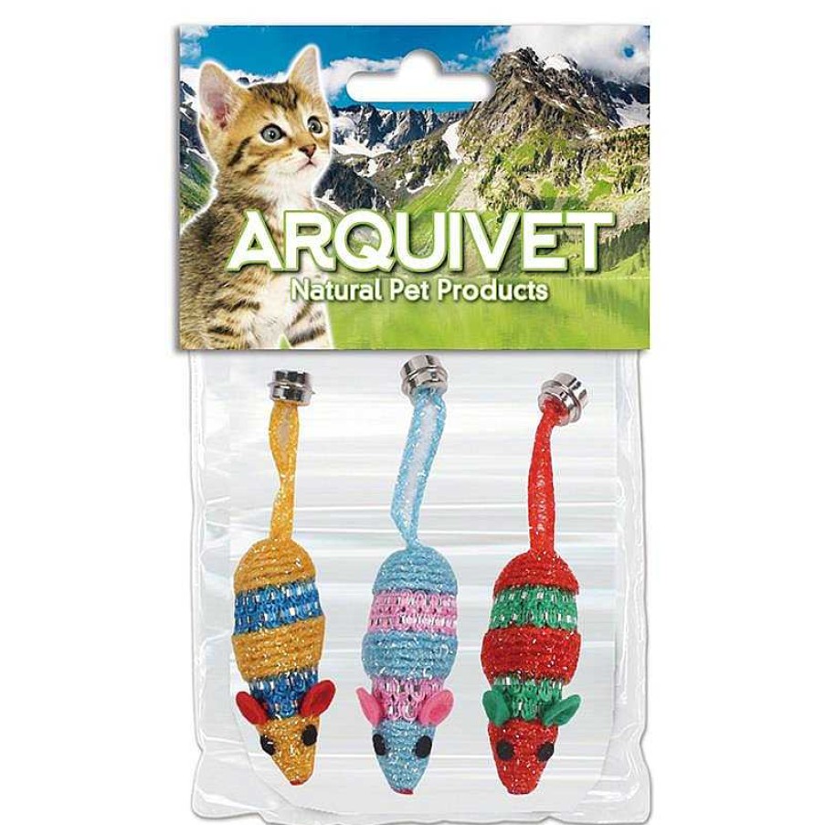 Gatos ARQUIVET Juguetes Para Gatos | Kit 3 Ratones Colores Surtidos