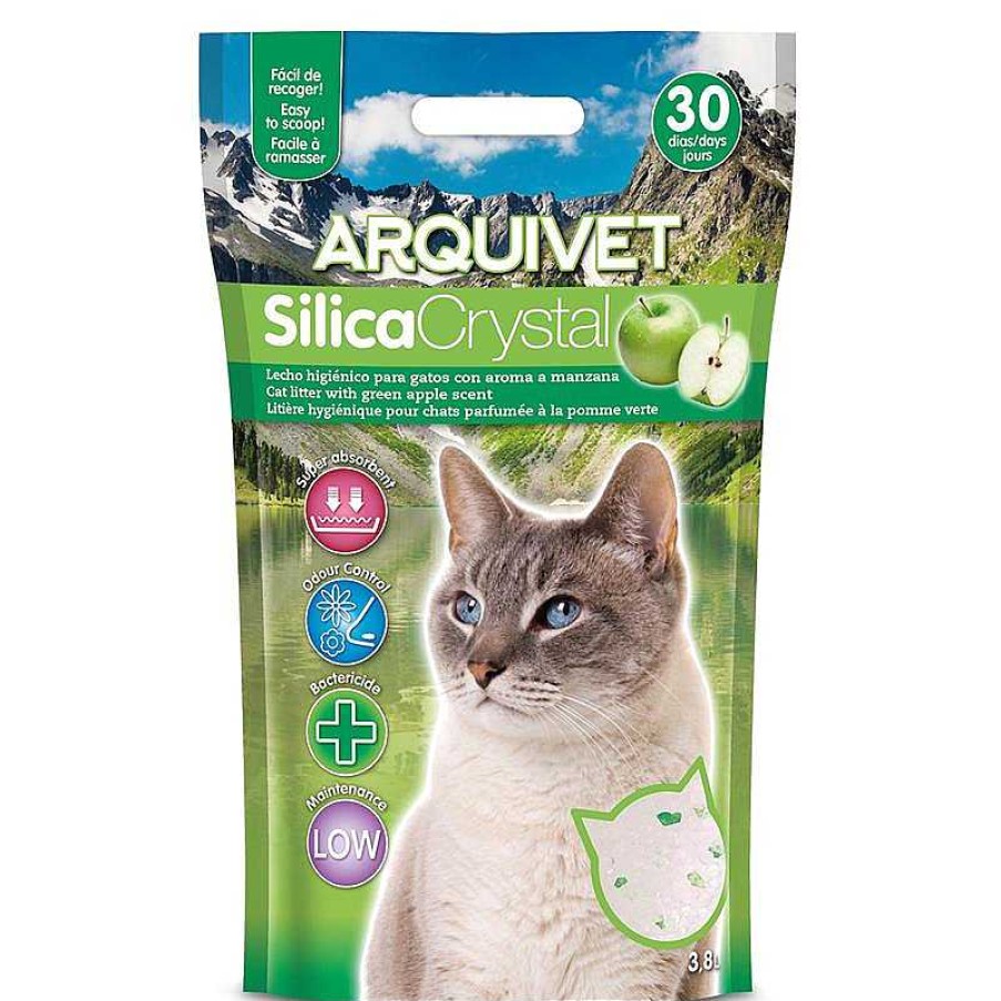 Gatos ARQUIVET Arena Para Gatos | Silica Crystal Aroma Manzana 3,8 L