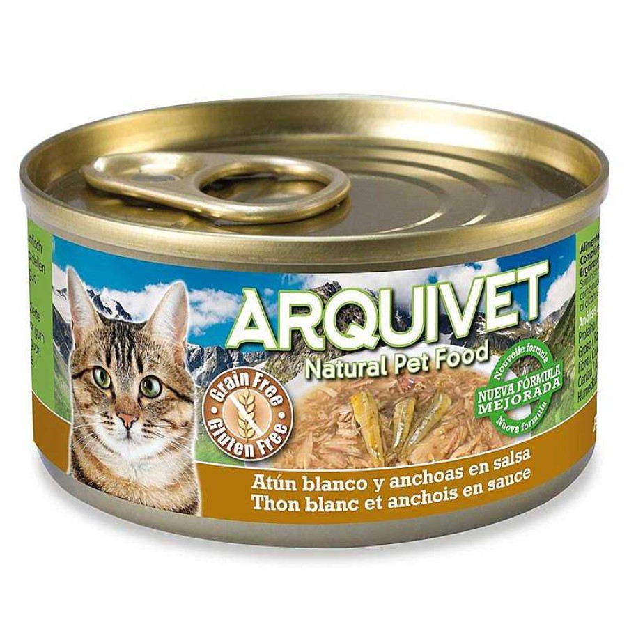 Gatos ARQUIVET Comida H Meda Para Gatos | At N Blanco Y Anchoas En Salsa - 80 G