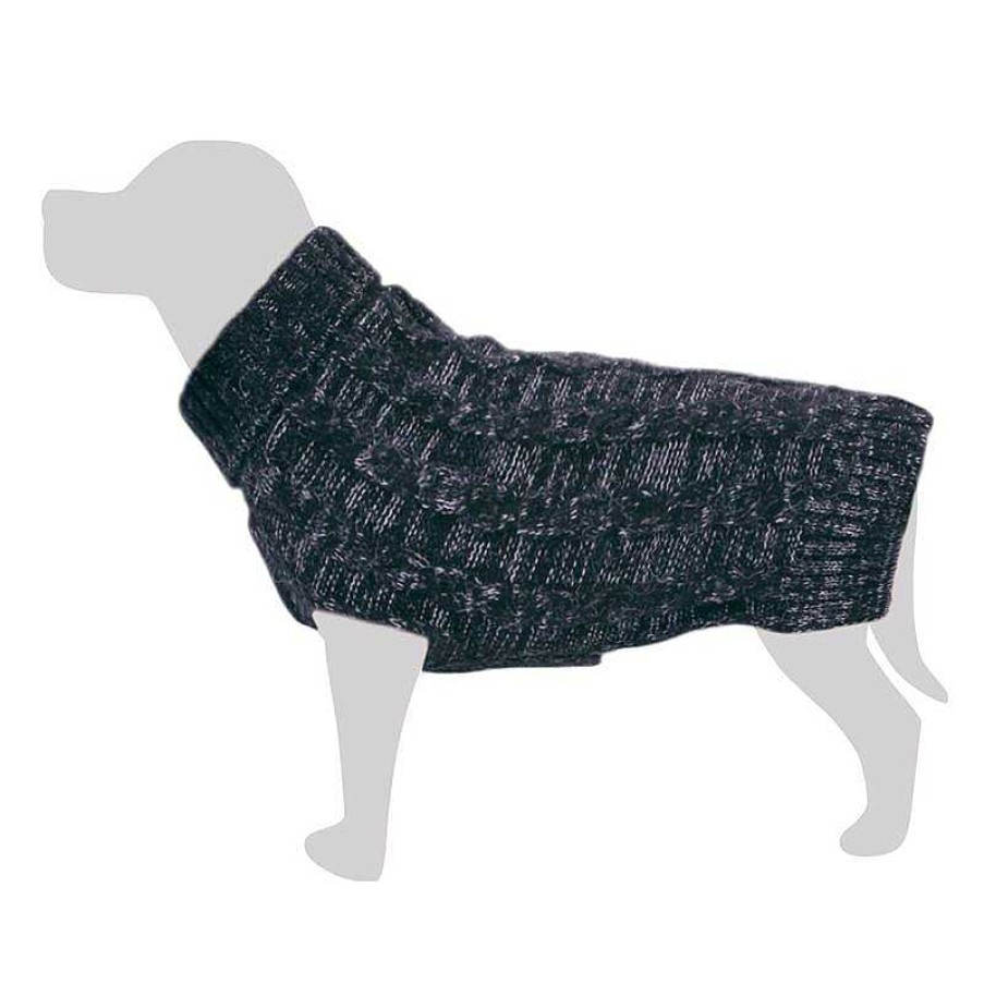 Perros ARQUIVET Jers Is Para Perros | Jersey De Punto Trenzado Negro Grafito - Xs/20Cm - Ropa Para Perros - Ayuda A Protegerlos Del Fr O - Accesorios