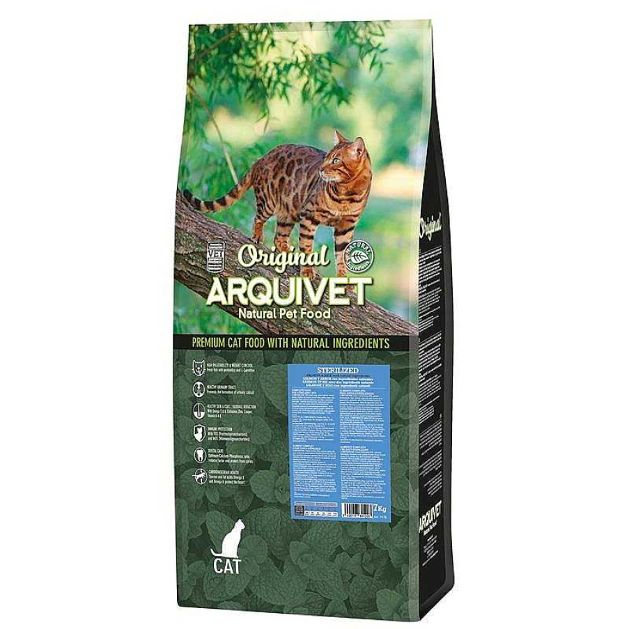 Gatos ARQUIVET Pienso Para Gatos | Arquivet-Original - Sterilized - Pienso Para Gatos Esterilizados - Salm N Y Arroz - 7 Kg