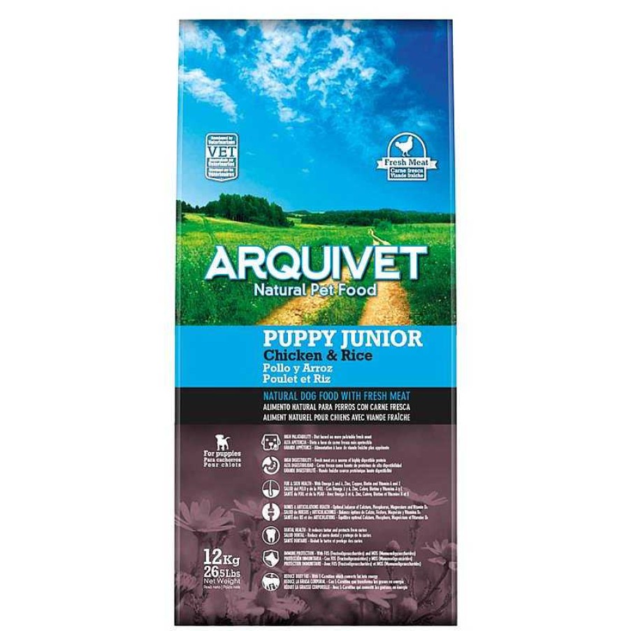 Perros ARQUIVET Piensos Para Perros | Puppy Junior - Pienso Para Perros Cachorros Y Madres Gestantes O En Per Odo De Lactancia - Pollo Y Arroz 12 Kg