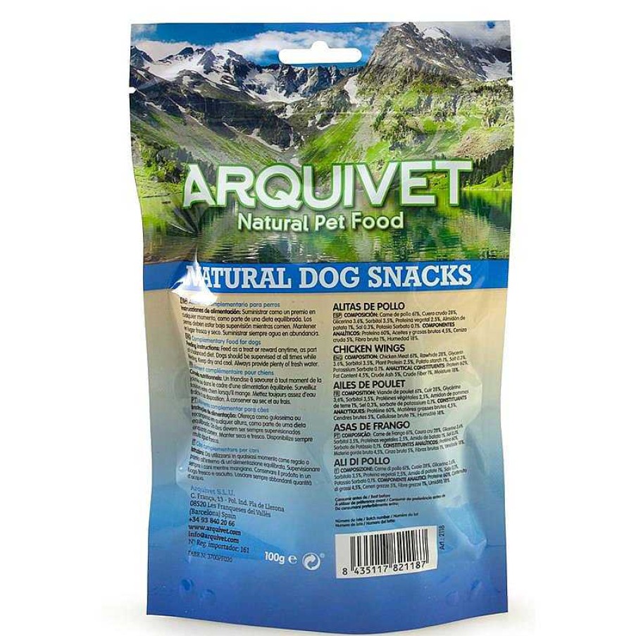 Perros ARQUIVET Snacks Naturales Para Perros | Alitas De Pollo - 100 G