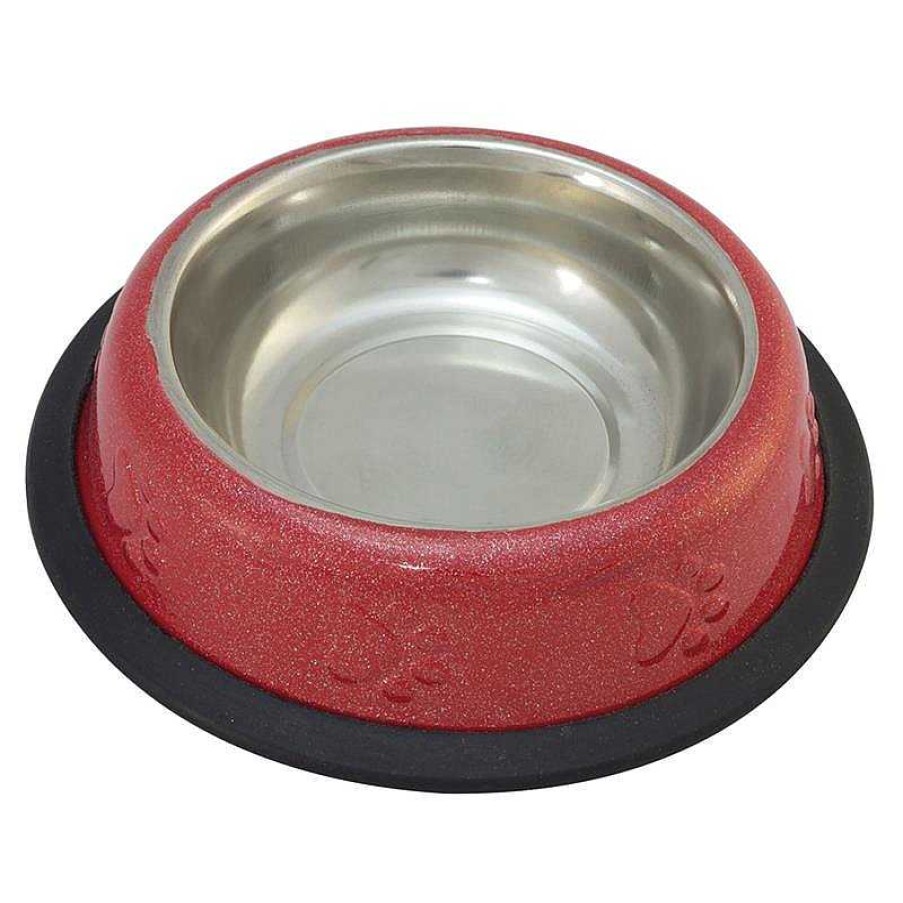 Gatos ARQUIVET Comederos Para Gatos | Comedero Inoxidable Antideslizante Rojo - 240 Ml / 16 Cm