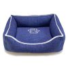 Perros ARQUIVET Camas Para Perros | Cama Cuadrada Azul Con Huella Y Ribete 85X68X21Cm