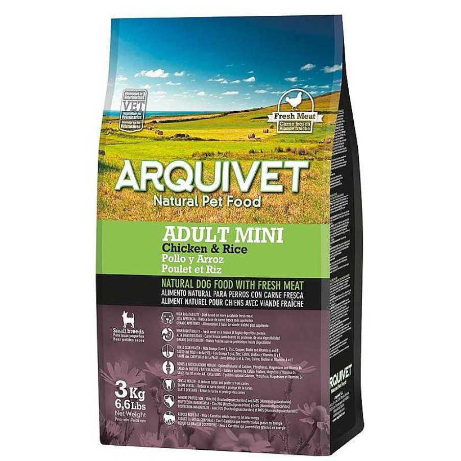 Perros ARQUIVET Piensos Para Perros | Arquivet-Adult Mini-Pienso Para Perros Razas Peque As-Pollo Y Arroz-3 Kg