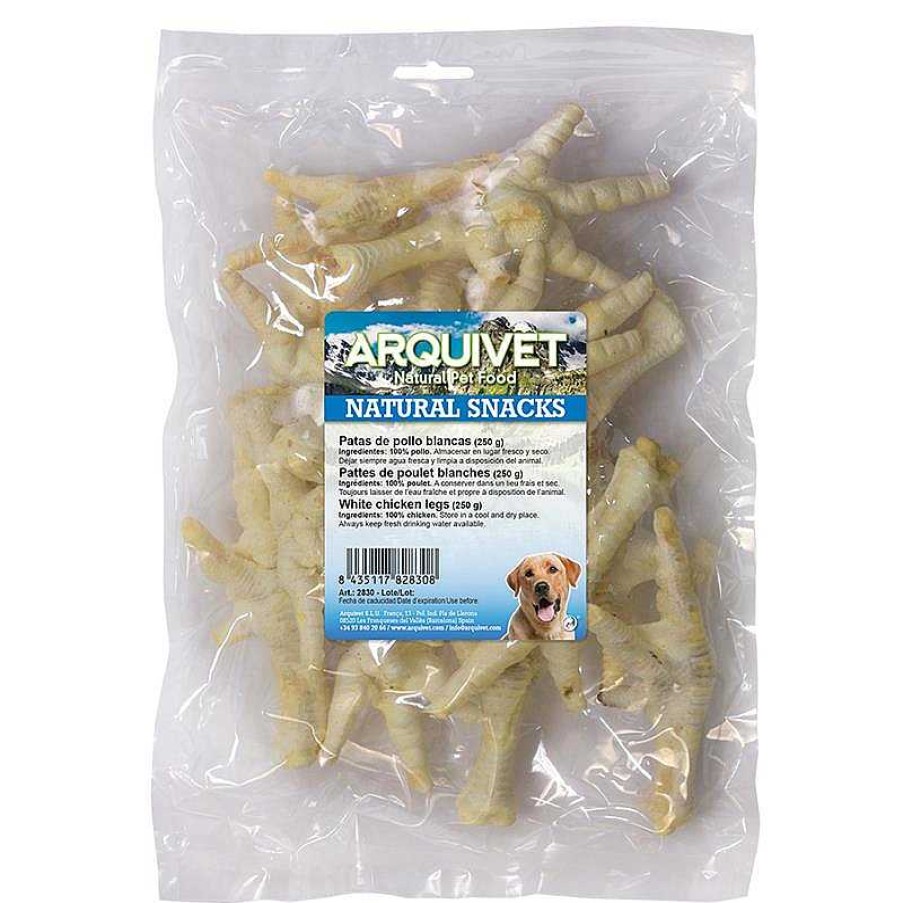 Perros ARQUIVET Snacks Naturales | Patas De Pollo Blancas (Bolsa 250 G)