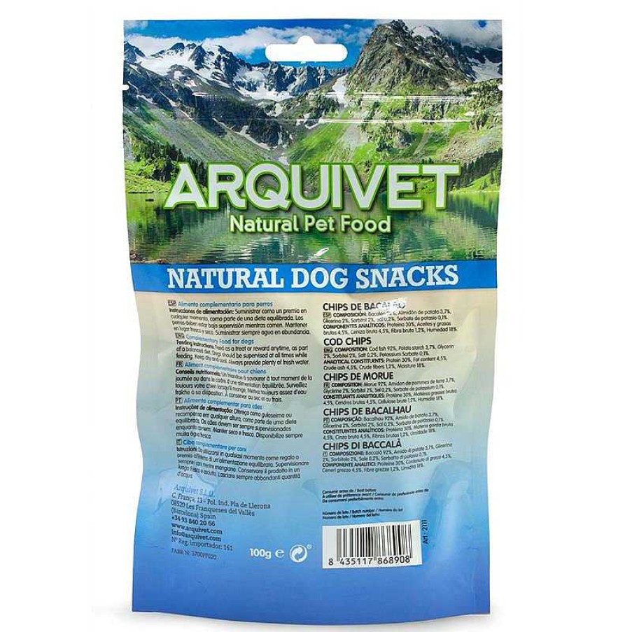 Perros ARQUIVET Snacks Naturales Para Perros | Chips De Bacalao 100 G